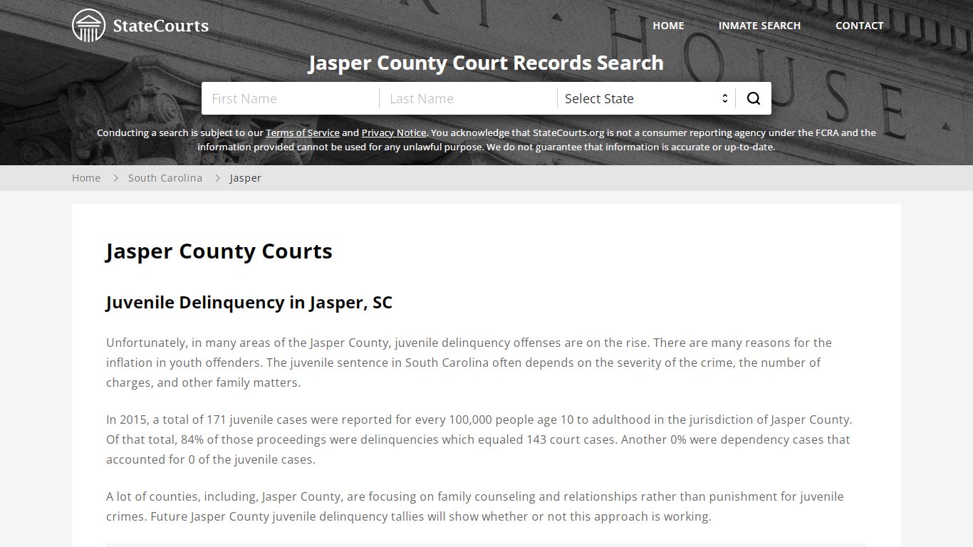 Jasper County, SC Courts - Records & Cases - StateCourts